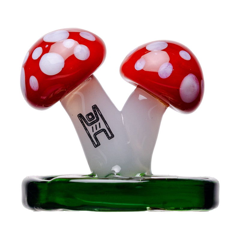 Human Grade Twin Mushroom Carb Cap Red (Green Base)