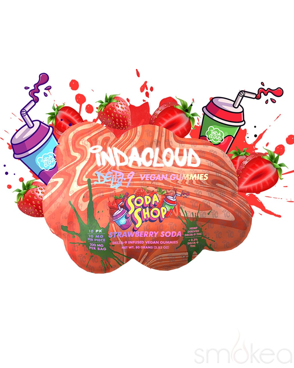 Indacloud 200mg Delta 9 Gummies - Strawberry Funta