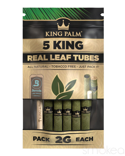 King Palm King Size Natural Pre-Rolled Cones w/ Boveda Pack (5-Pack)