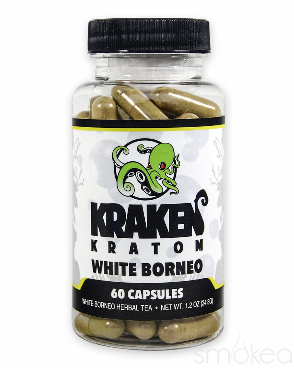 Kraken Kratom White Borneo Kratom Capsules 60 Pack