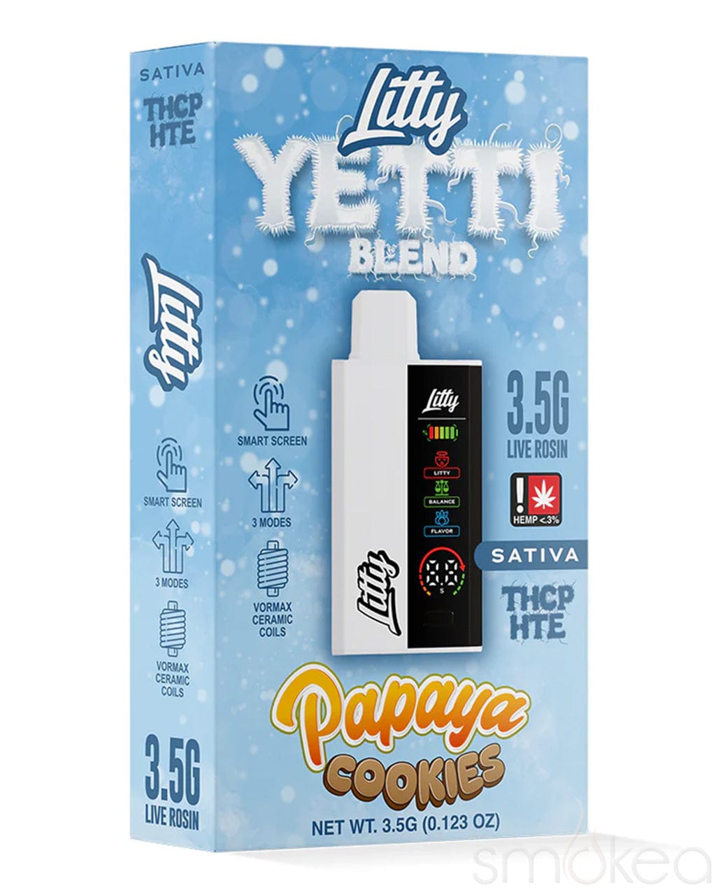 Litty 3.5g THCP Yetti Blend Vape - Papaya Cookies Litty 3.5g THCP Yetti Blend Vape - Papaya Cookies