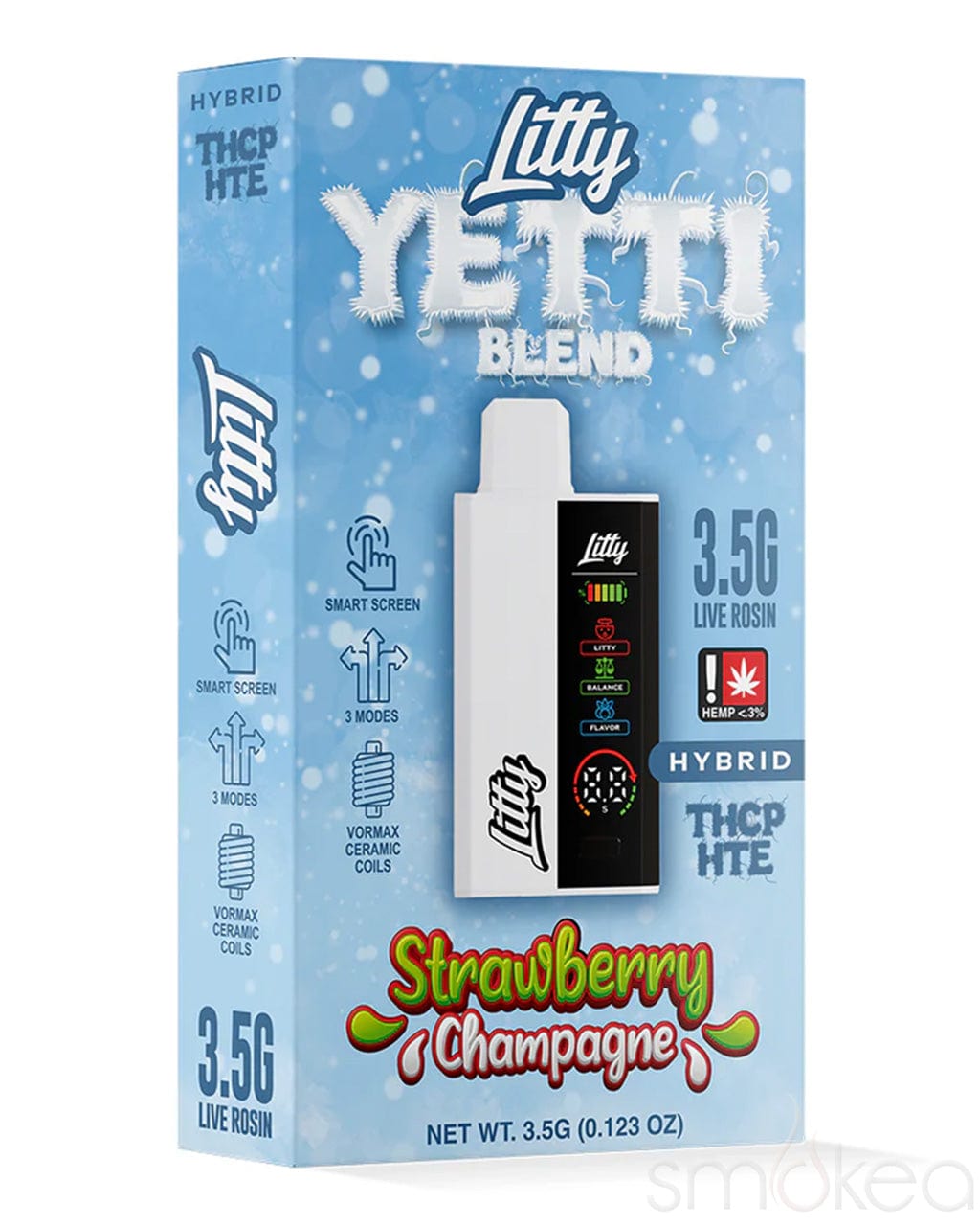 Litty 3.5g THCP Yetti Blend Vape - Strawberry Champagne