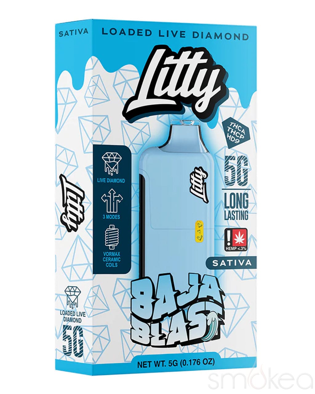 Litty 5g THCA Loaded Live Diamonds Vape - Baja Blast
