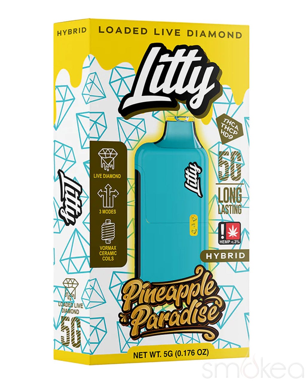 Litty 5g THCA Loaded Live Diamonds Vape - Pineapple Paradise