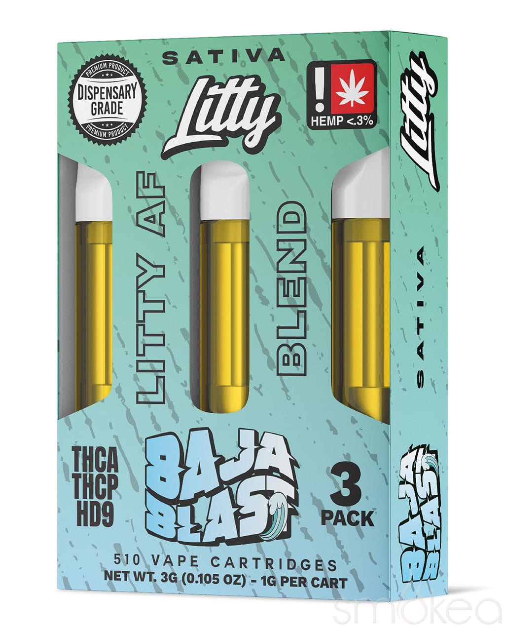 Litty AF Blend Vape Cartridges - Baja Blast (3-Pack) Litty AF Blend Vape Cartridges - Baja Blast (3-Pack)