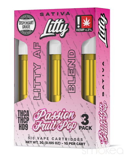 Litty AF Blend Vape Cartridges - Passion Fruit Pop (3-Pack)