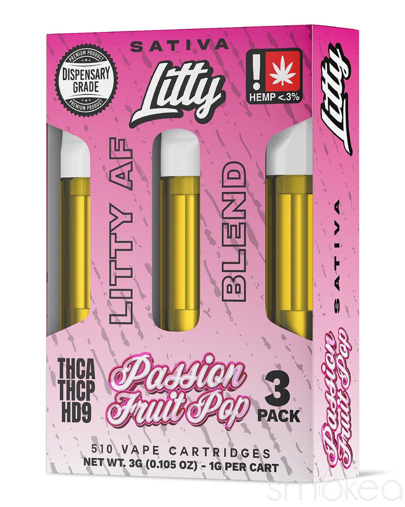 Litty AF Blend Vape Cartridges - Passion Fruit Pop (3-Pack)