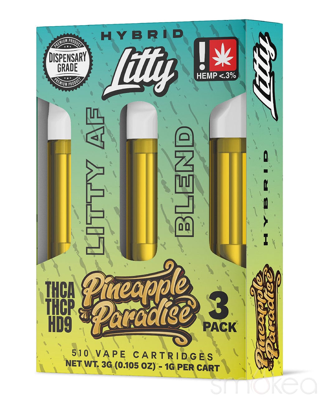 Litty AF Blend Vape Cartridges - Pineapple Paradise (3-Pack)