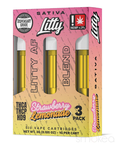 Litty AF Blend Vape Cartridges - Strawberry Lemonade (3-Pack)