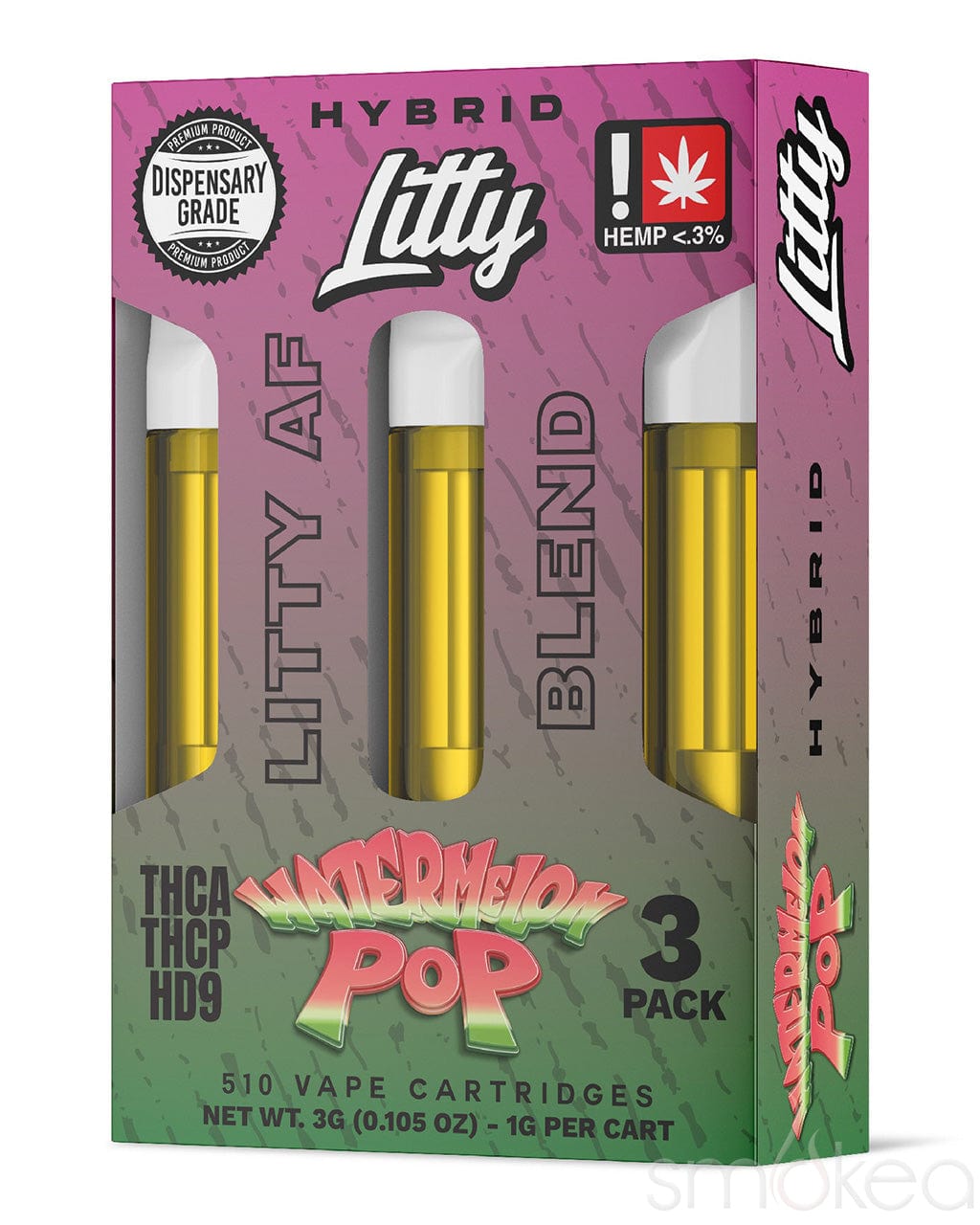 Litty AF Blend Vape Cartridges - Watermelon Pop (3-Pack)