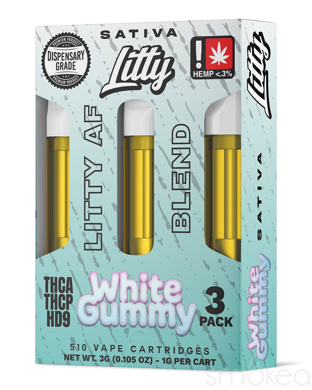 Litty AF Blend Vape Cartridges - White Gummy (3-Pack)