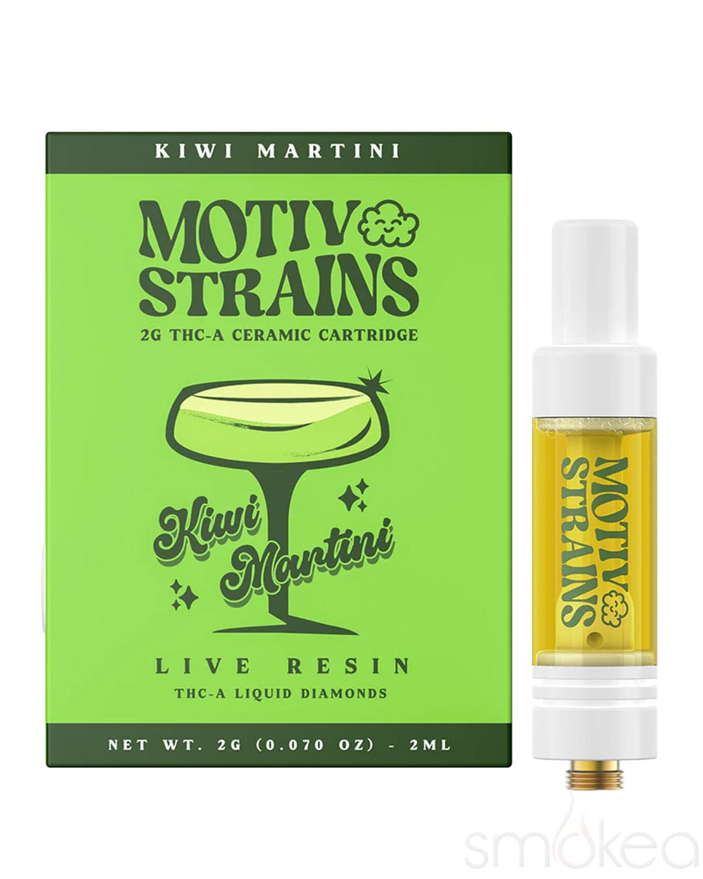 Motiv Strains 2g THCA Liquid Diamonds Cartridge - Kiwi Martini Motiv Strains 2g THCA Liquid Diamonds Cartridge - Kiwi Martini