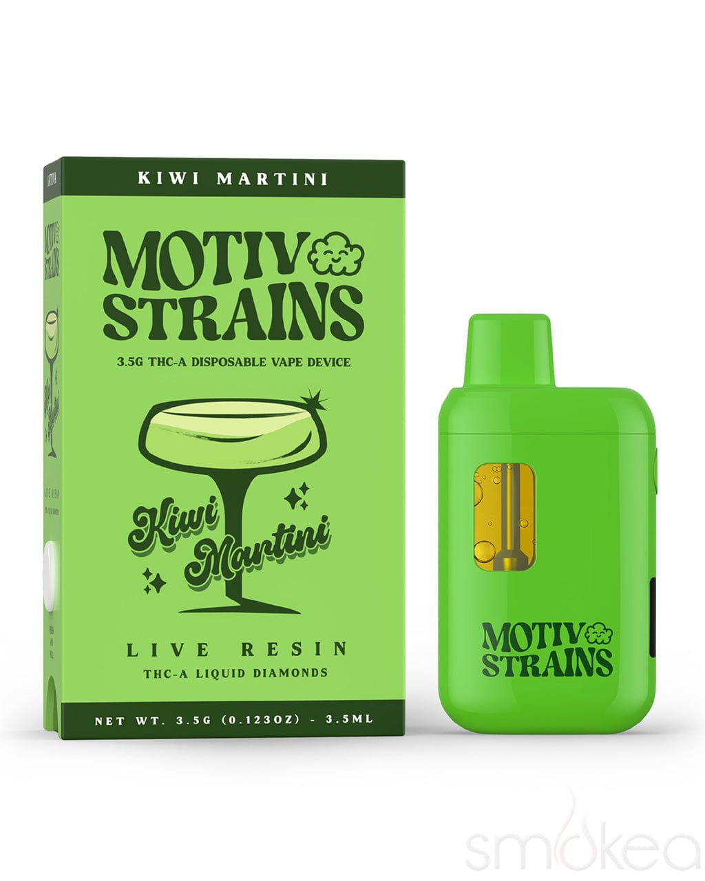 Motiv Strains 3.5g THCA Liquid Diamonds Vape - Kiwi Martini Motiv Strains 3.5g THCA Liquid Diamonds Vape - Kiwi Martini