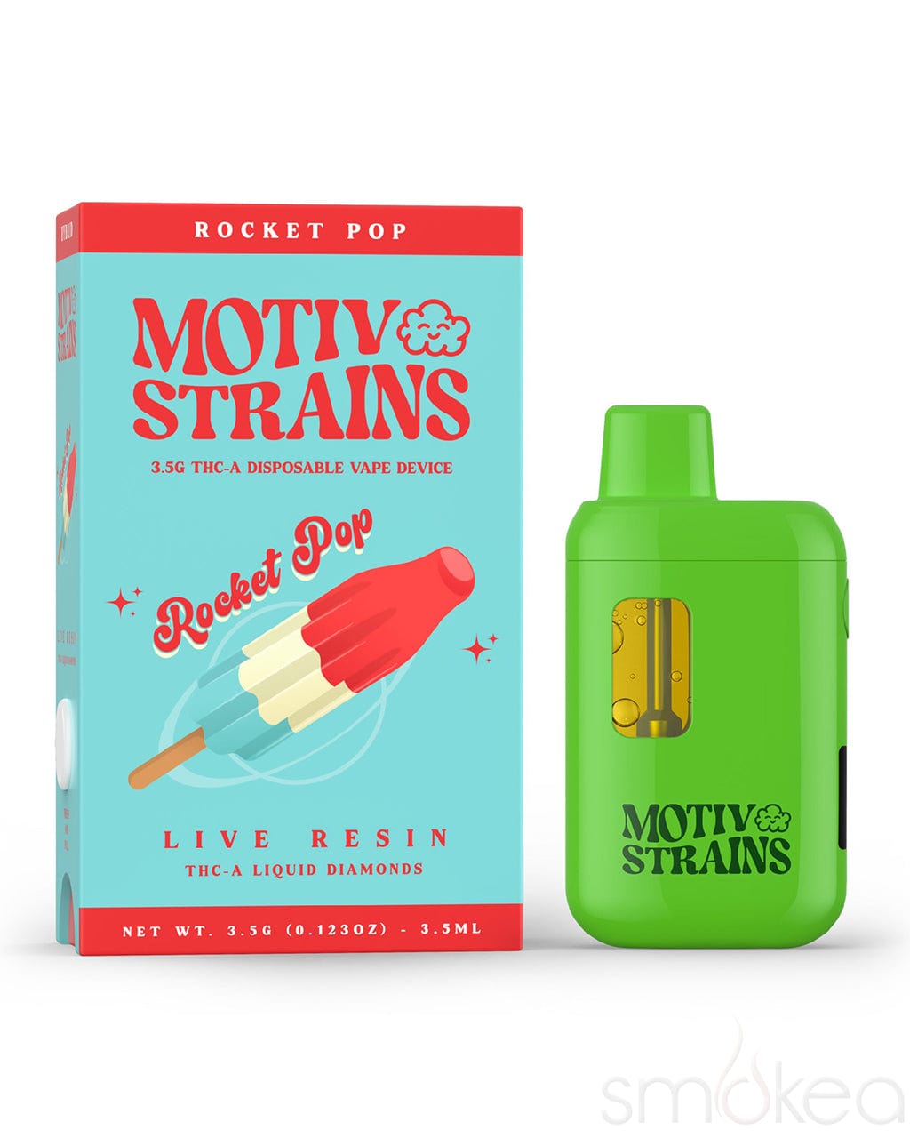 rocket pop disposable vape Motiv Strains 3.5g THCA Liquid Diamonds Vape