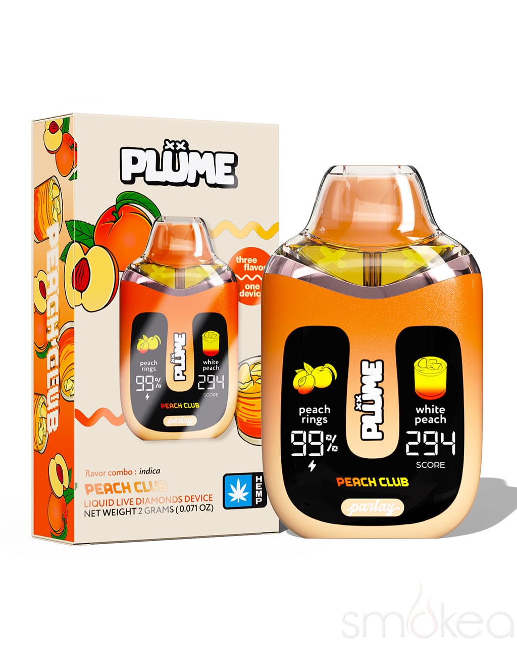 Plume Parlay 2g Liquid Live Diamonds Blend Vape - Peach Club