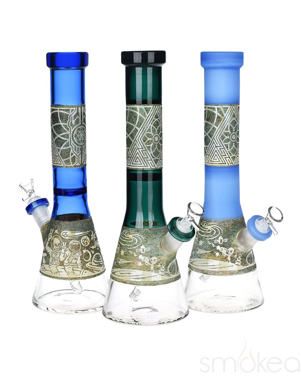 Pulsar Alien Cosmos Etched Beaker Bong