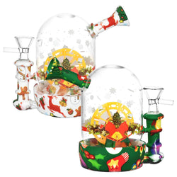 Pulsar Christmas Waterwheel Bell Jar Silicone & Glass Bong