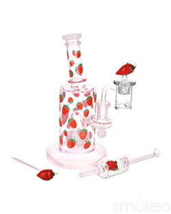 Pulsar Fruit Series Strawberry Cough Rig & Straw Bundle