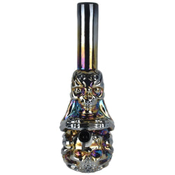 Pulsar Iridescent Crouching Skeleton Soft Glass Bong