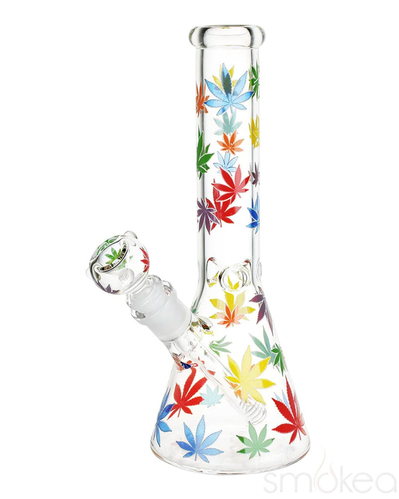 Pulsar Rainbow Leaf Glow Beaker Bong