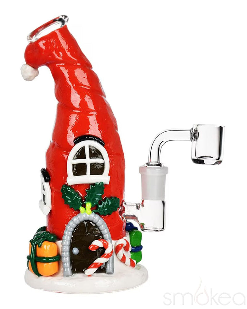 Pulsar Santa Cap Elf House Resin & Glass Dab Rig