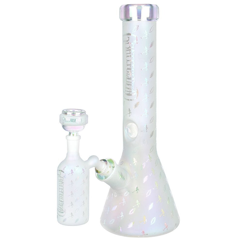 Pulsar x Grateful Dead Lightning Skellies Beaker Bong Set Clear