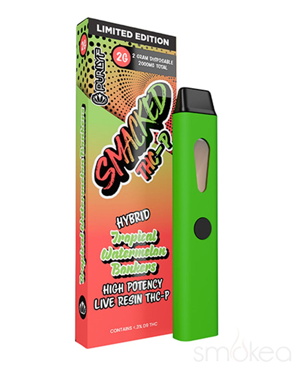 Purlyf Smacked 2g THCP Vape - Tropical Watermelon Bonkers Purlyf Smacked 2g THCP Vape - Tropical Watermelon Bonkers
