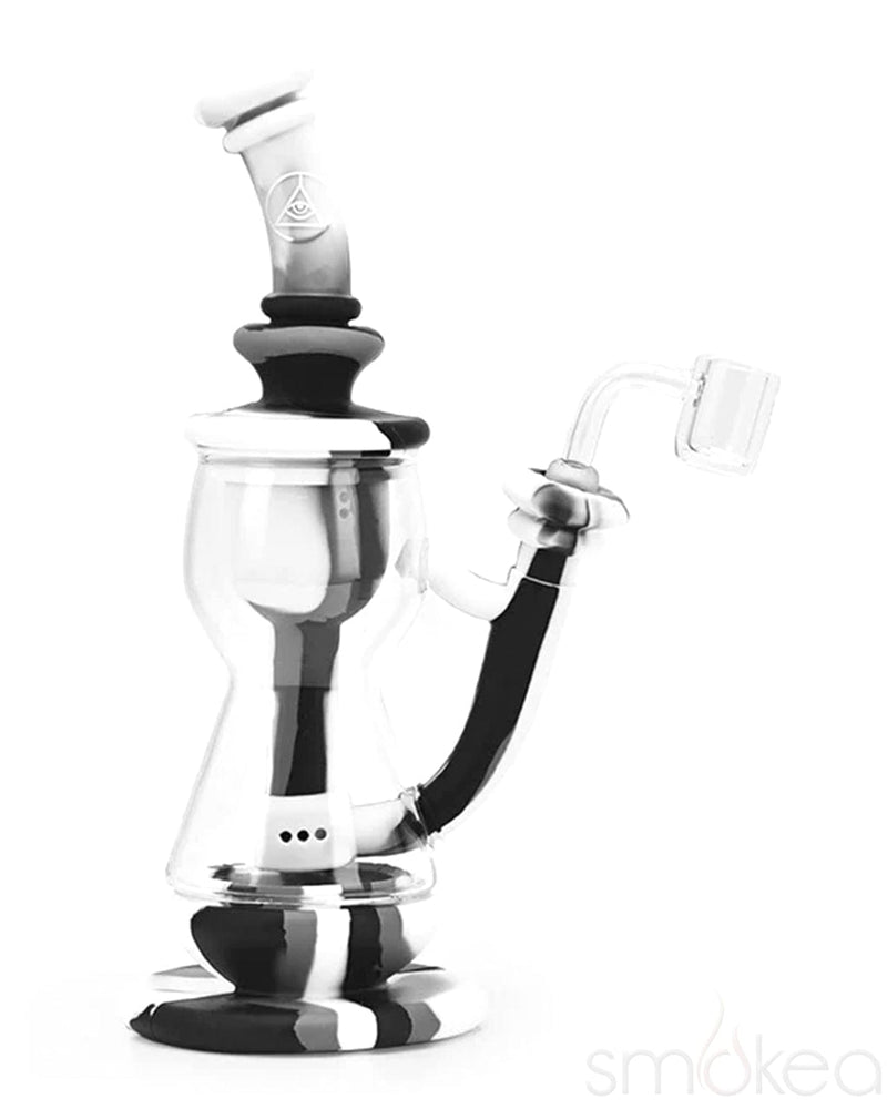 Ritual 10" Deluxe Silicone Incycler Dab Rig Black/White