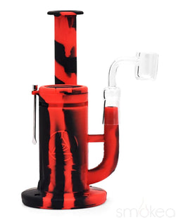 Ritual 8.5" Deluxe Silicone Sidecar Dab Rig Black/Red