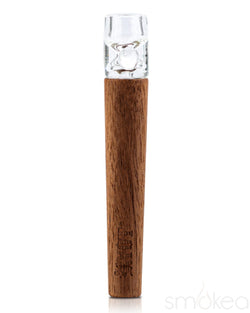 RYOT 12mm Large Wood One Hitter Bat w/ Glass Tip Walnut