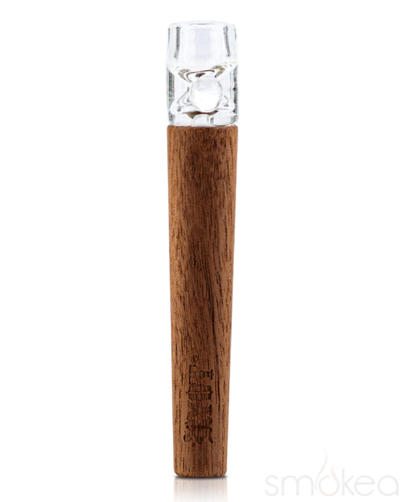 RYOT 12mm Large Wood One Hitter Bat w/ Glass Tip Walnut