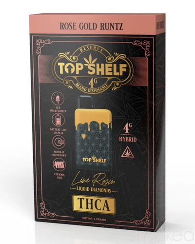 Top Shelf Hemp 4g THCA Live Resin Vape - Rose Gold Runtz