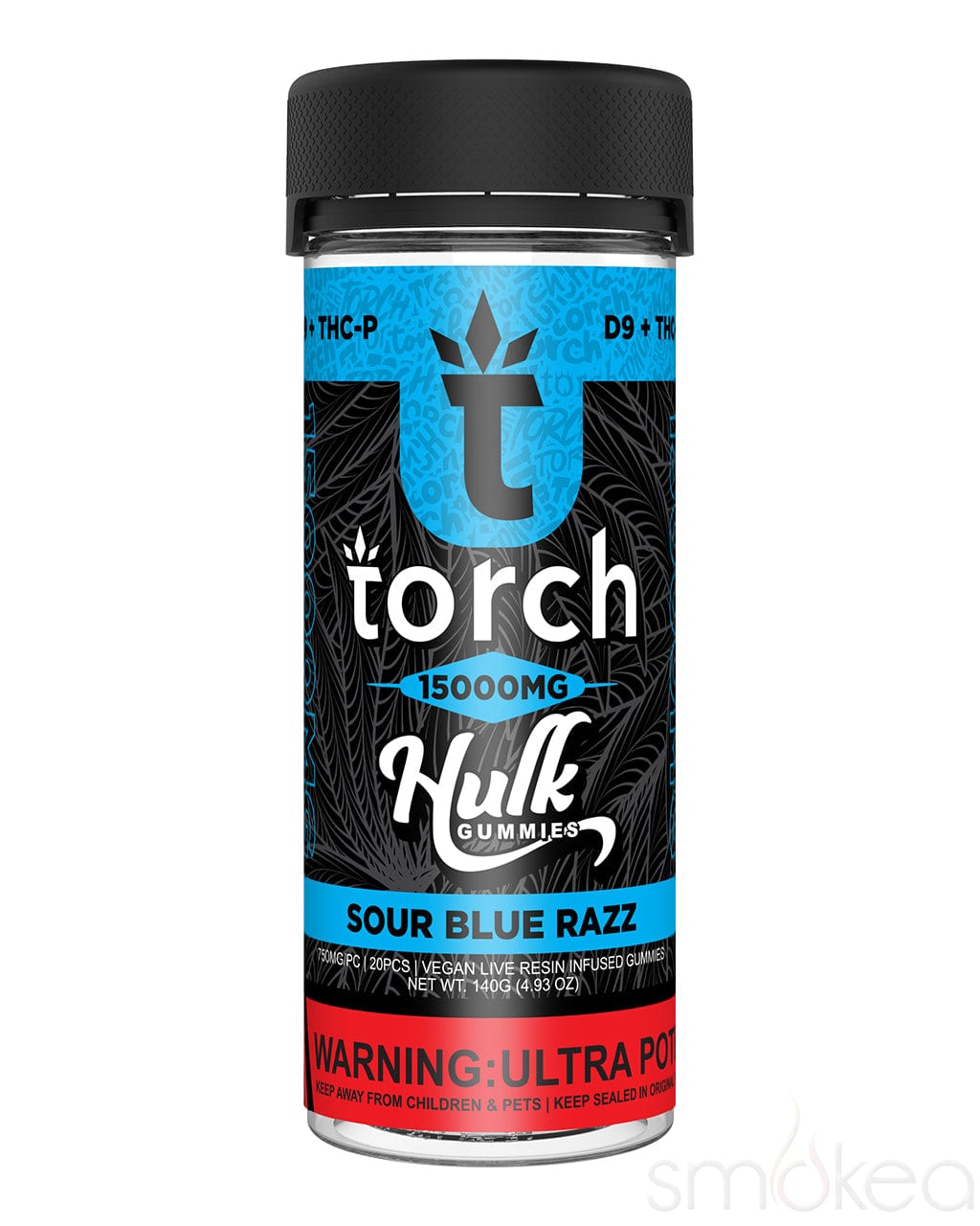 Torch 15000mg Delta 9 + THCP Hulk Gummies - Sour Blue Razz