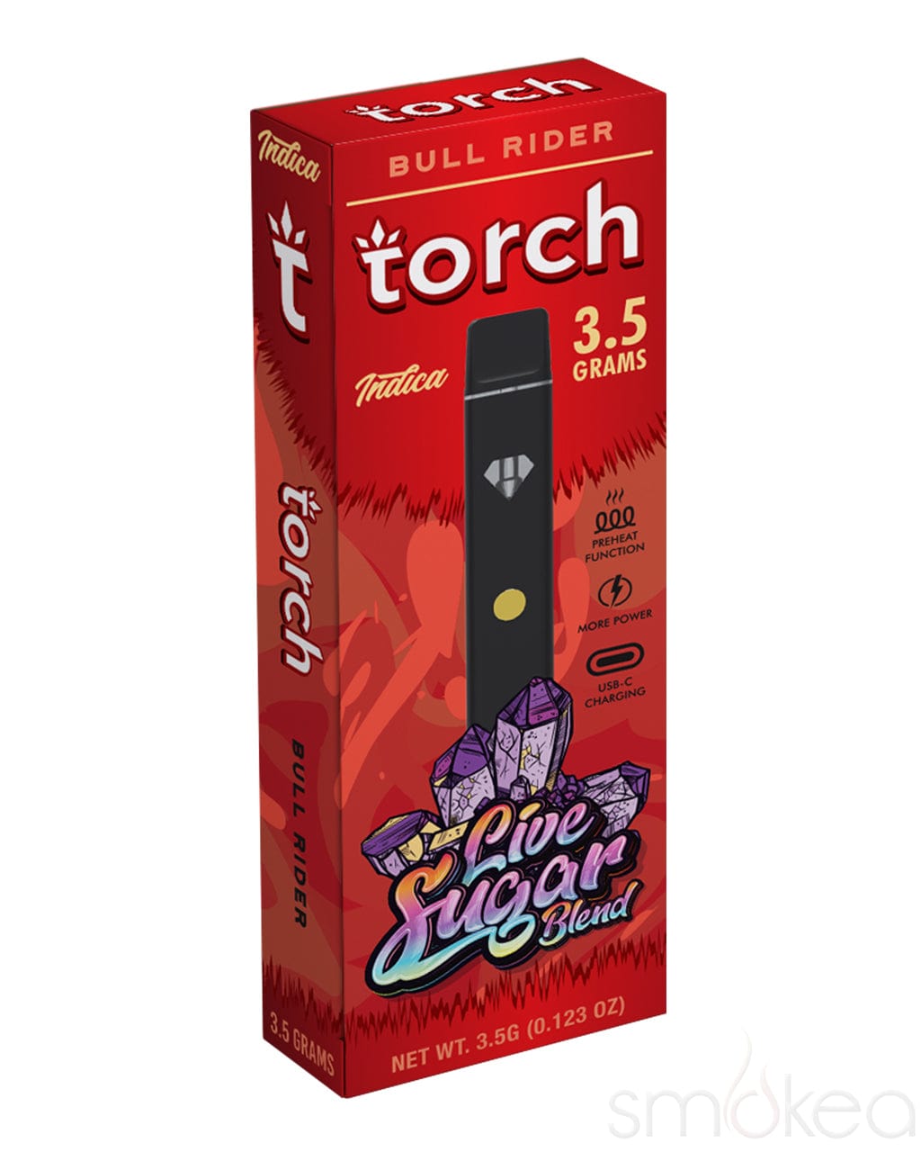 Torch 3.5g Live Sugar Blend Vape - Bull Rider Torch 3.5g Live Sugar Blend Vape - Bull Rider