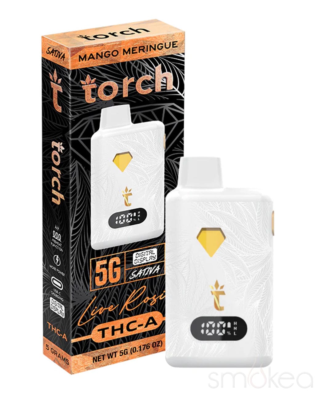 Torch 5g THCA Live Rosin Disposable Vape - Mango Meringue Torch 5g THCA Live Rosin Disposable Vape - Mango Meringue