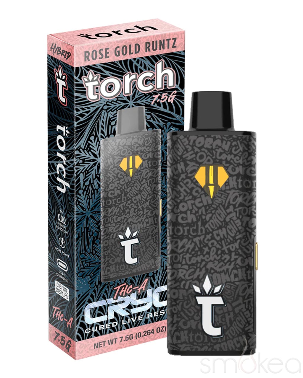 Torch 7.5g Cryo THCA Cured Live Resin Vape - Rose Gold Runtz