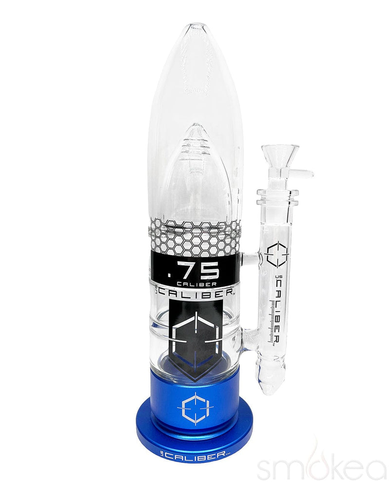 US Caliber .75 Caliber Glass Bong Blue