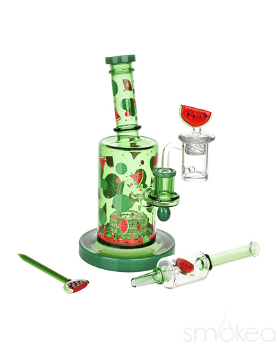 Pulsar Fruit Series Watermelon Zkittles Rig & Straw Bundle