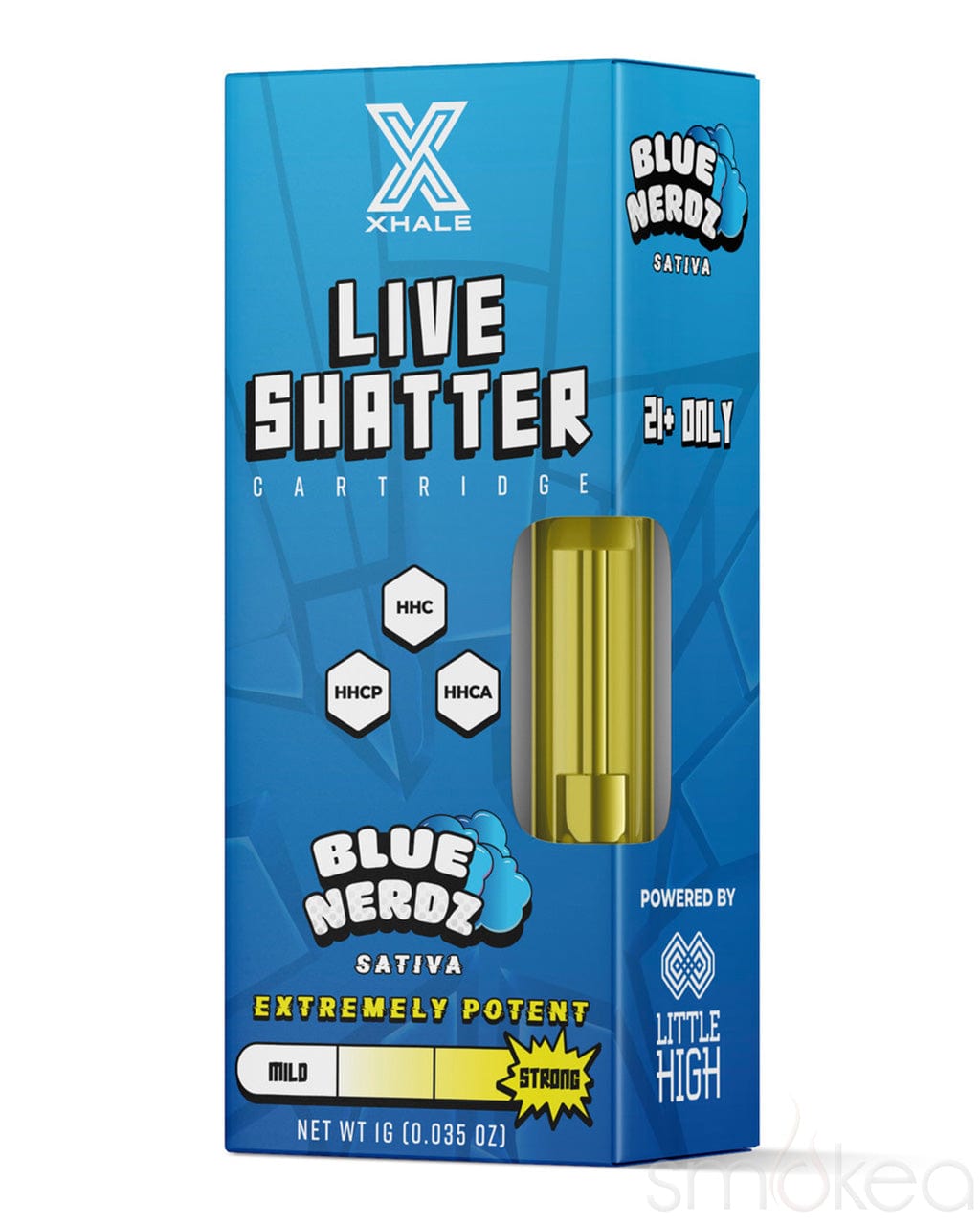 Xhale 1g HHC Live Shatter Cartridge - Blue Nerdz Xhale 1g HHC Live Shatter Cartridge - Blue Nerdz