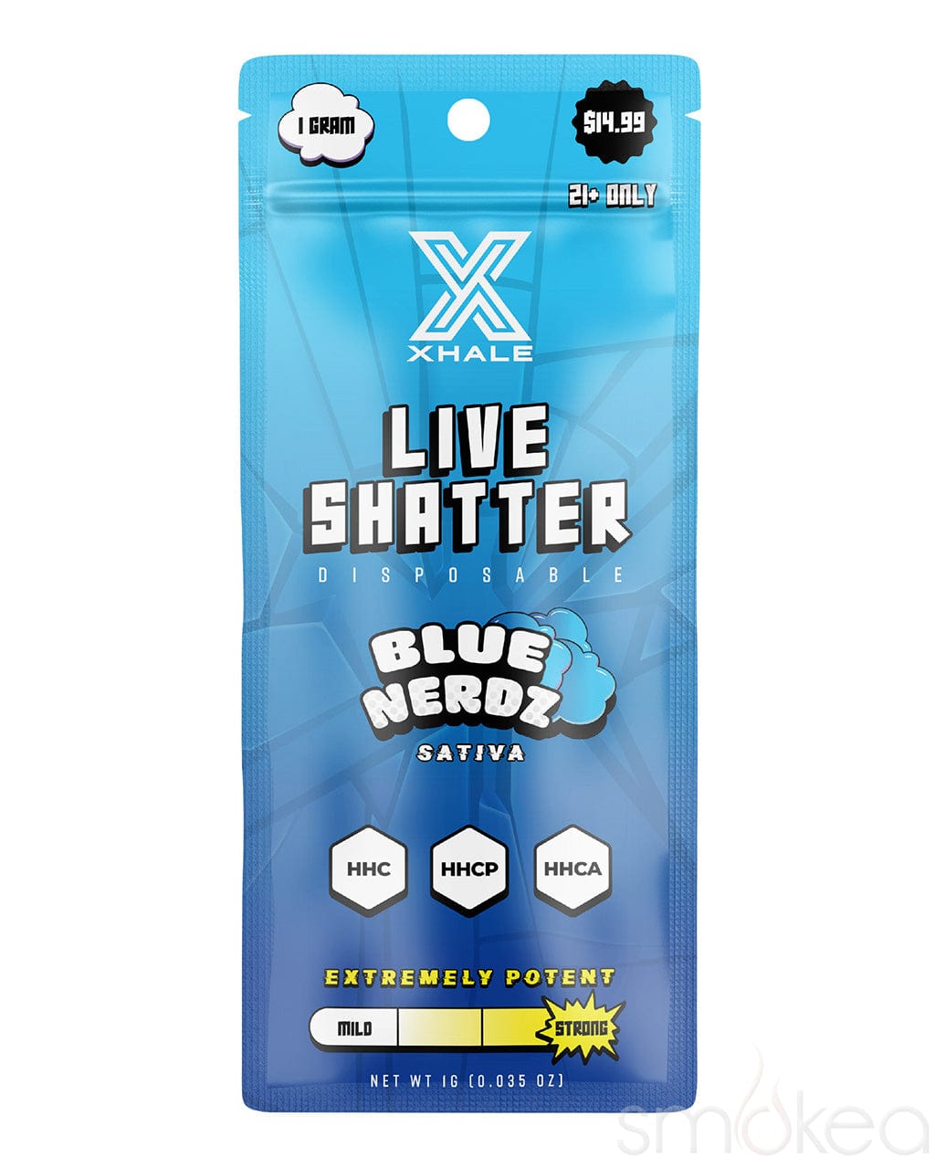 Xhale 1g HHC Live Shatter Vape - Blue Nerdz Xhale 1g HHC Live Shatter Vape - Blue Nerdz