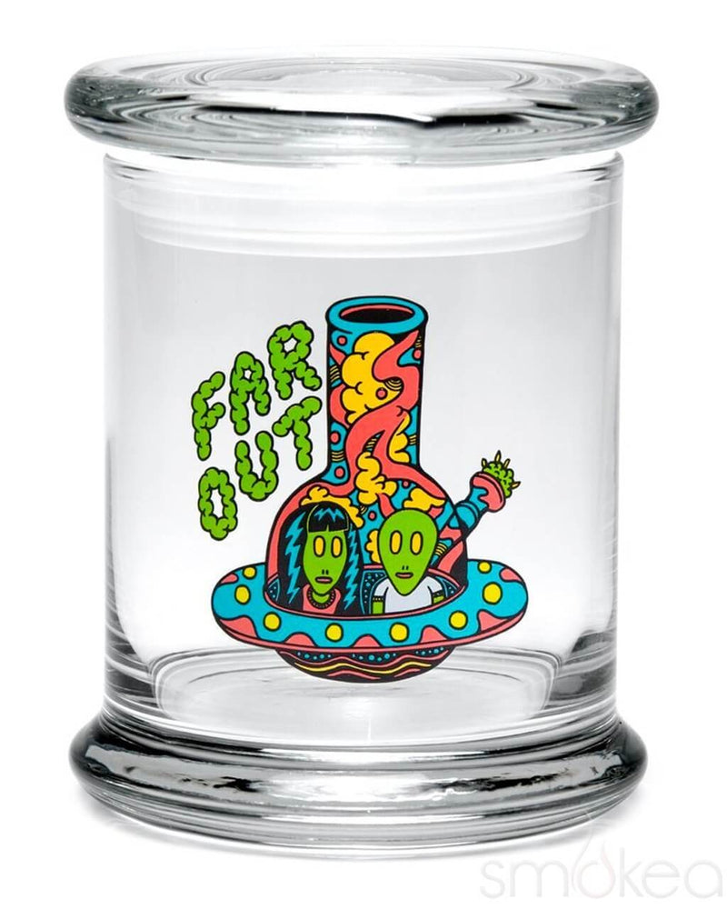 420 Science Glass Pop Top Storage Jar Large / Far Out