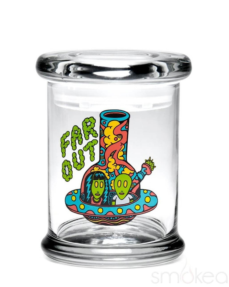 420 Science Glass Pop Top Storage Jar Medium / Far Out