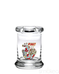 420 Science Glass Pop Top Storage Jar X-Small / Fire Bud