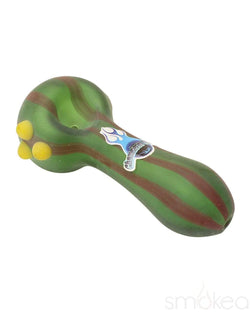 Chameleon Glass Pin Stripe Spoon Hand Pipe Green