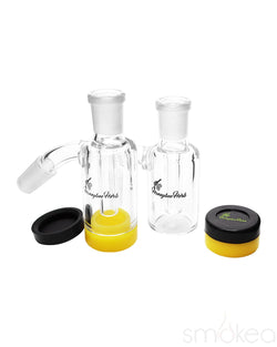 14mm Male 90 degree Reclaim Catcher Banger with Silicone Jar Set 