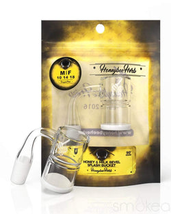 Honeybee Herb Yellow Line 90° Honey & Milk Bevel Splash Bucket Quartz Banger