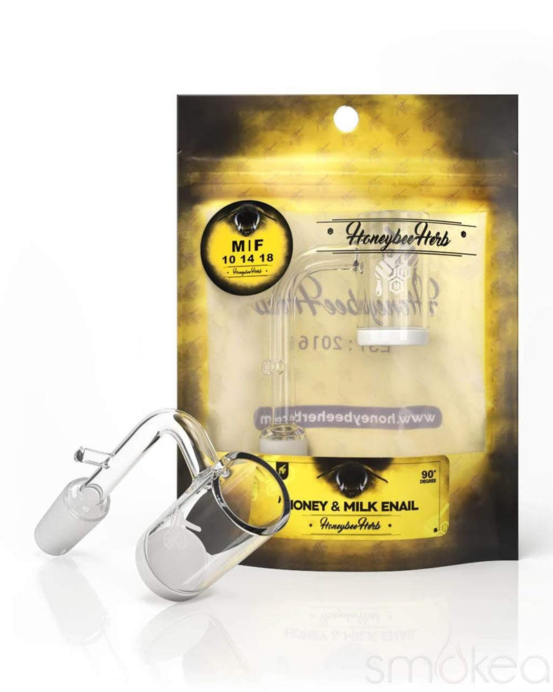 Honeybee Herb Yellow Line 90° Honey & Milk E-Nail Quartz Banger