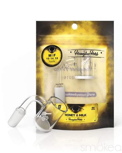 Honeybee Herb Yellow Line 90° Honey & Milk Quartz Banger - SMOKEA®