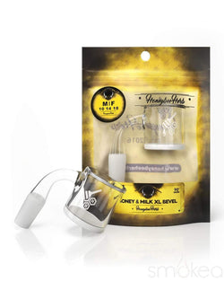Honeybee Herb Yellow Line 90° Honey & Milk XL Bevel Quartz Banger