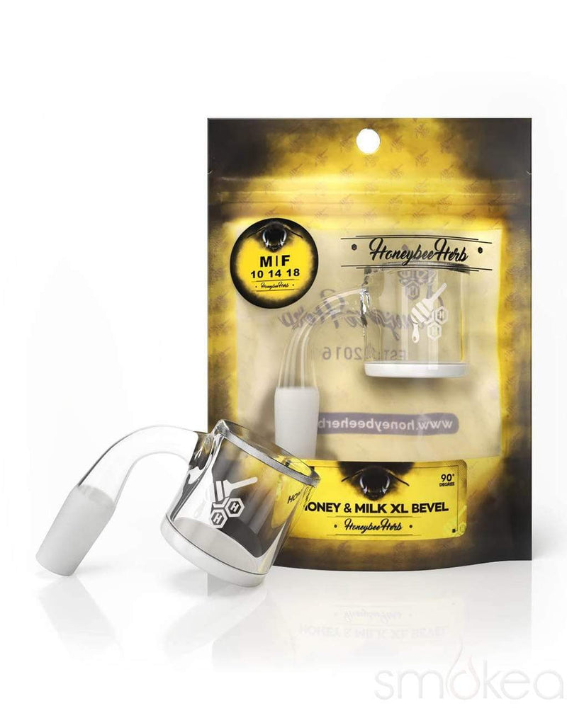 Honeybee Herb Yellow Line 90° Honey & Milk XL Bevel Quartz Banger
